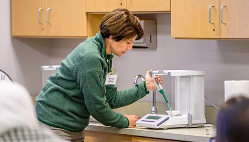 Donna Barron in a lab